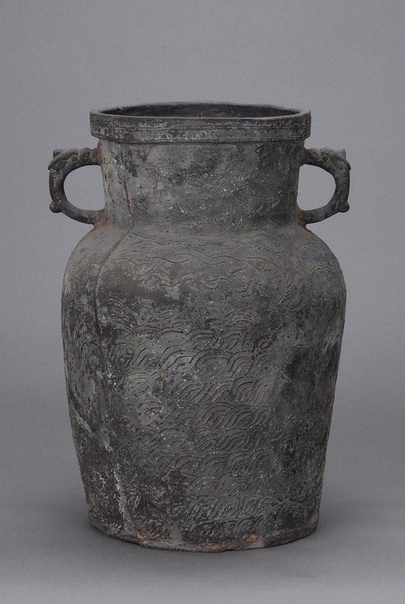 东汉龙首耳铜罐