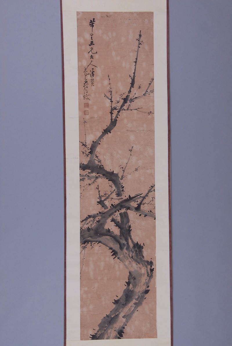 清蒋继焕梅花轴